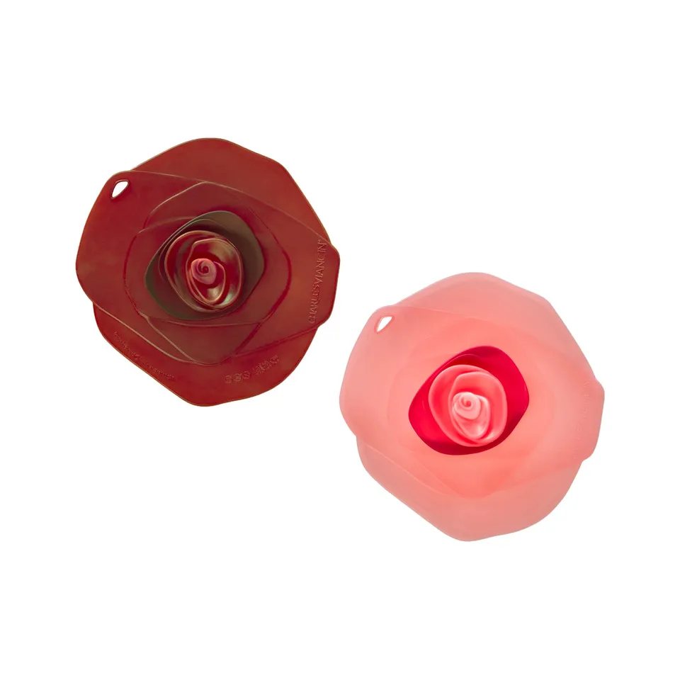 Charles Viancin Rose couvre-verre silicone rose lot 2