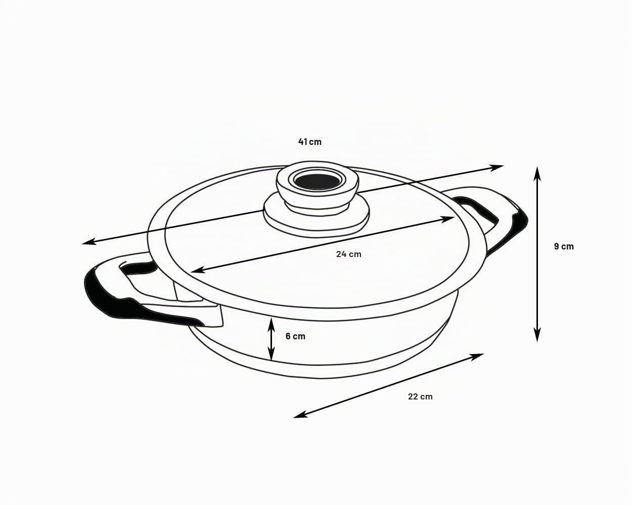 Ecovitam Sauteuse inox 18/10 3L 24 cm sans revêtement