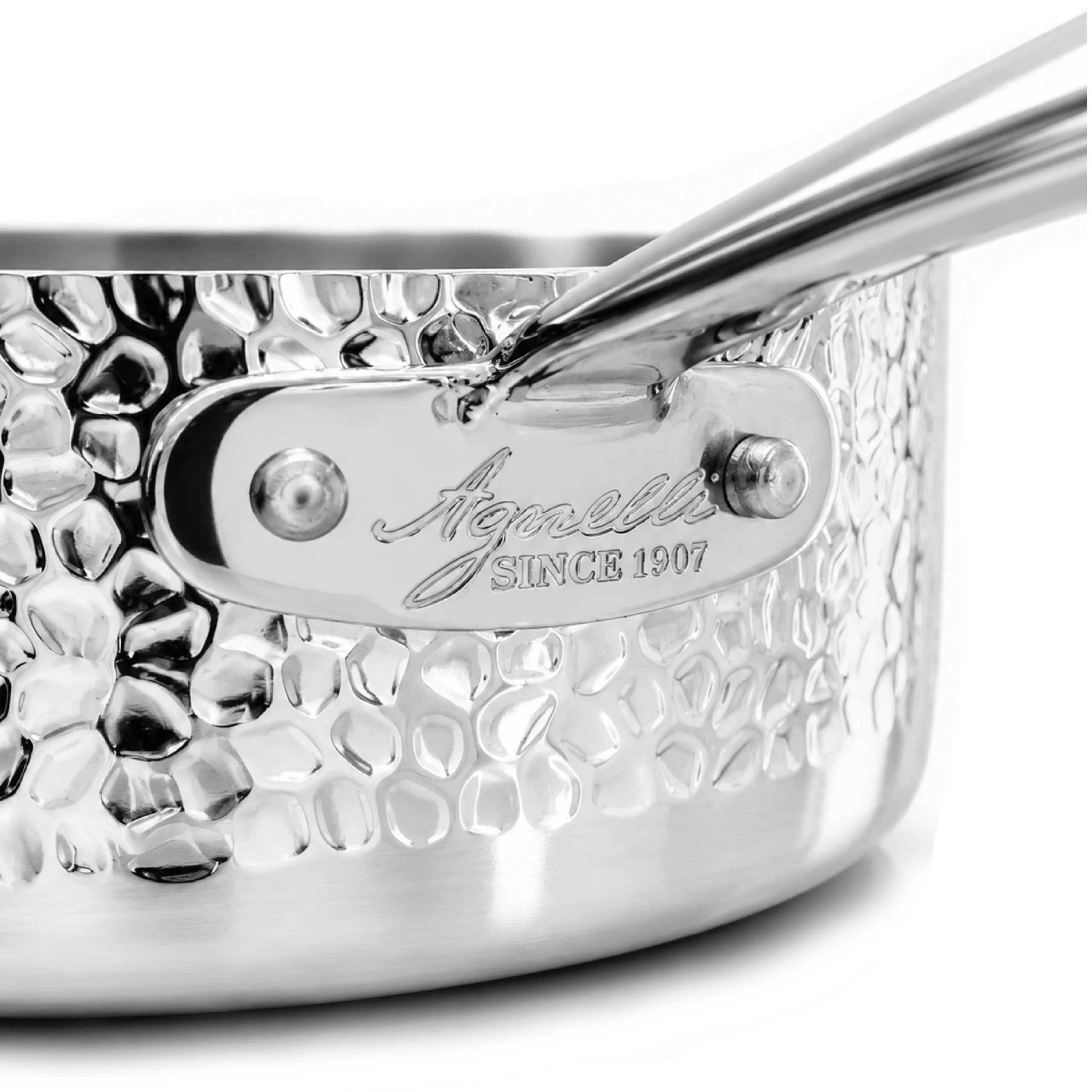 Agnelli Aluinox 3ply Martellato sauteuse 1 manche inox induction