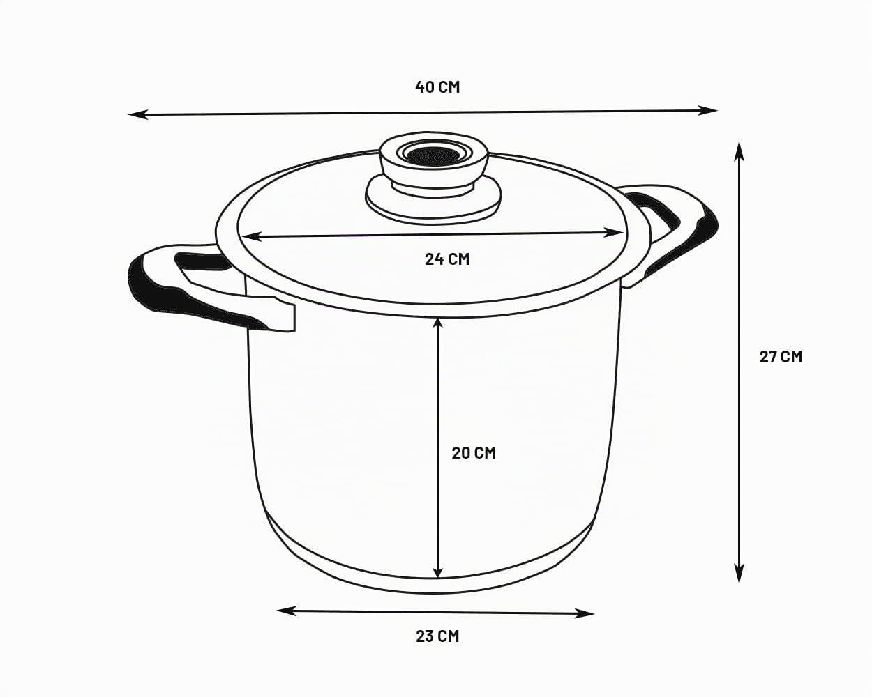 Ecovitam Faitout 9L Inox 18/10 24 cm Thermomètre