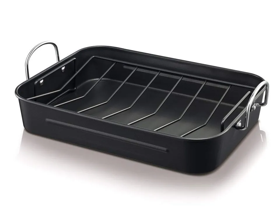 Beka Plat à Four Acier Noir 38x29 cm Grille