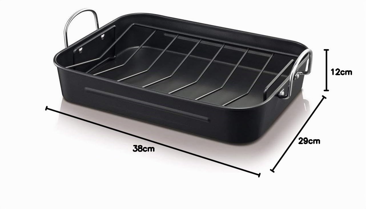 Beka Plat à Four Acier Noir 38x29 cm Grille