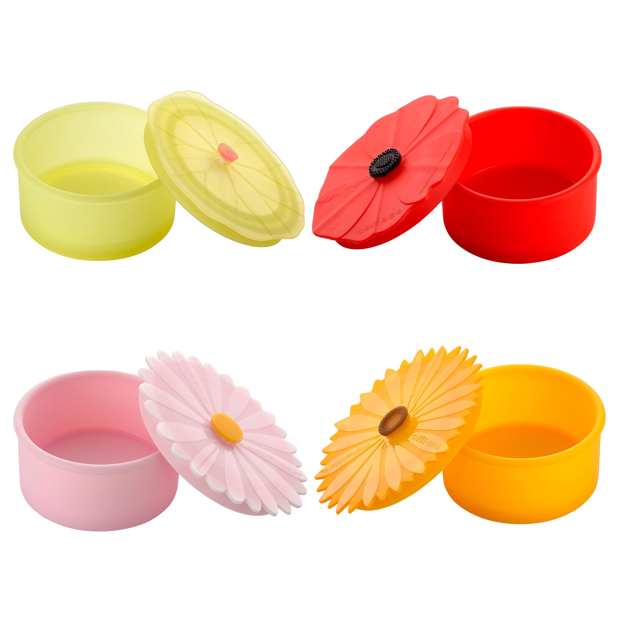 Charles Viancin Floral boîte silicone lot 4 fleurs 150 ml