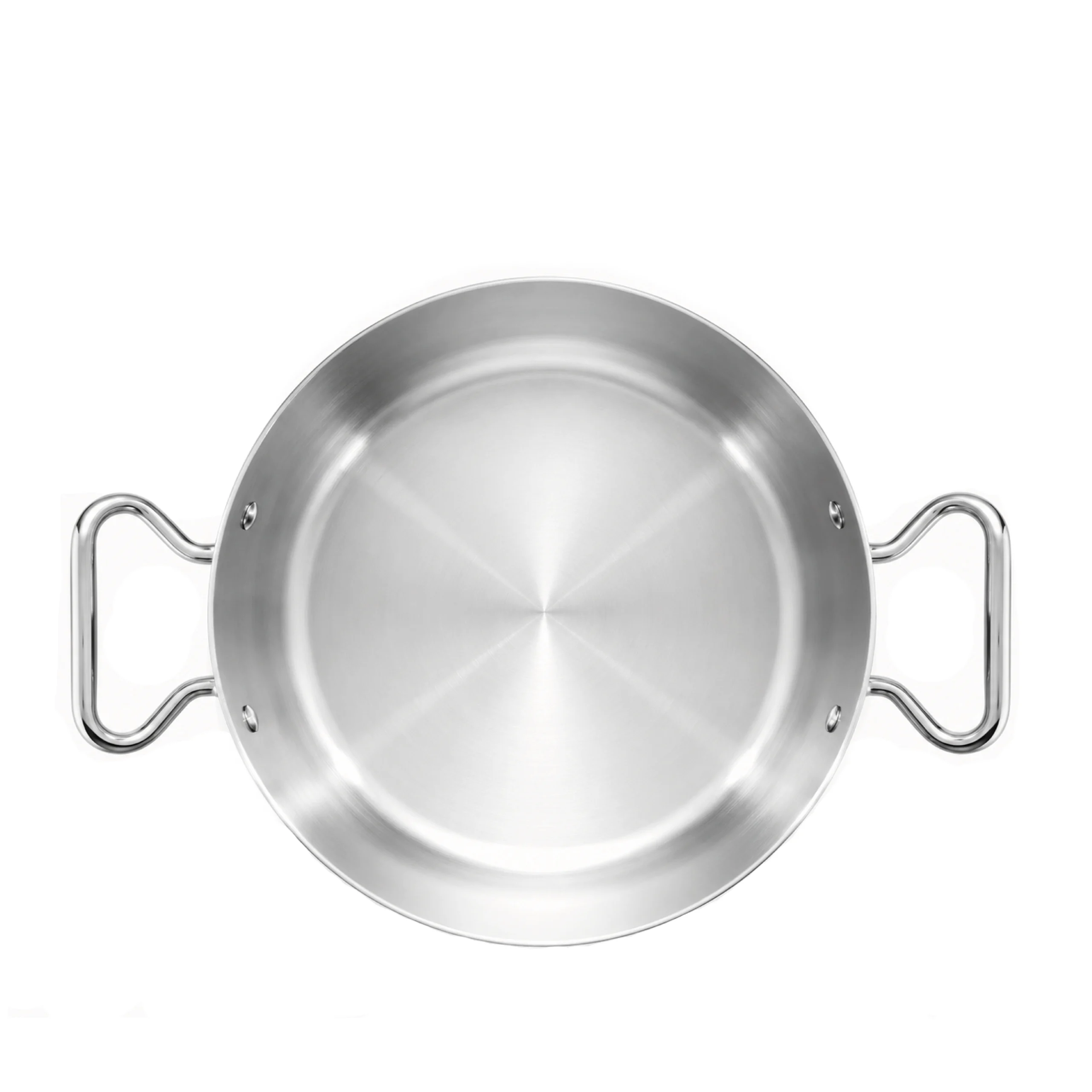 Agnelli Aluinox 3ply faitout bas inox poli 2 poignées induction