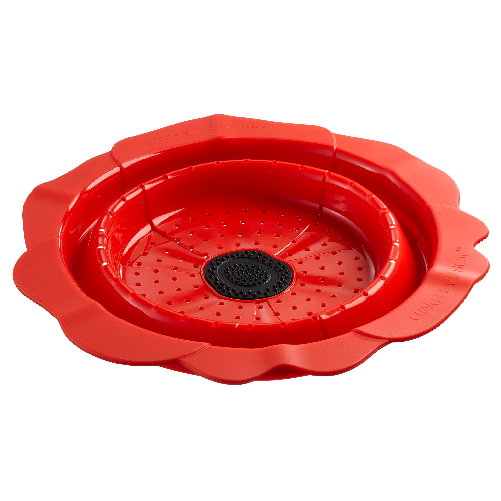 Charles Viancin Poppy passoire silicone pliable 28 cm rouge