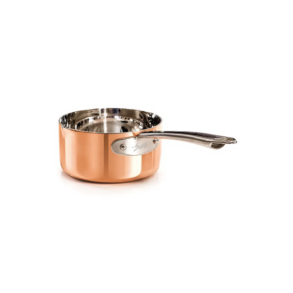 Agnelli Copper4 Casserole Haute 1 Poignée Induction