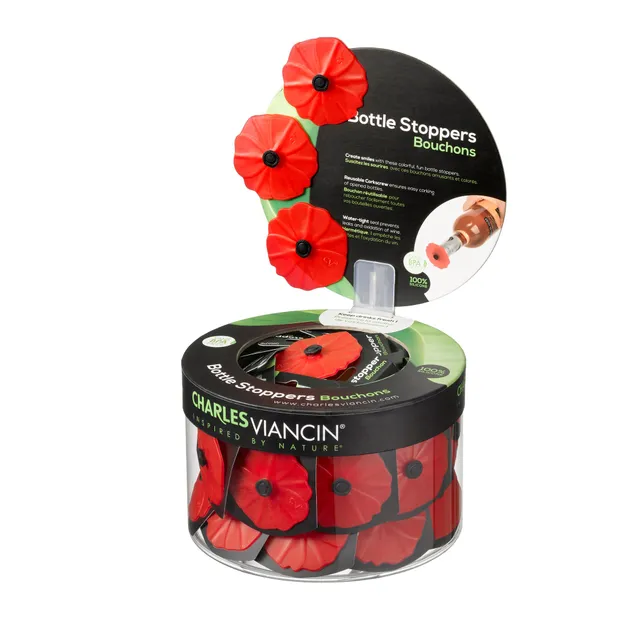 Charles Viancin Poppy bouchon bouteille vin rouge silicone