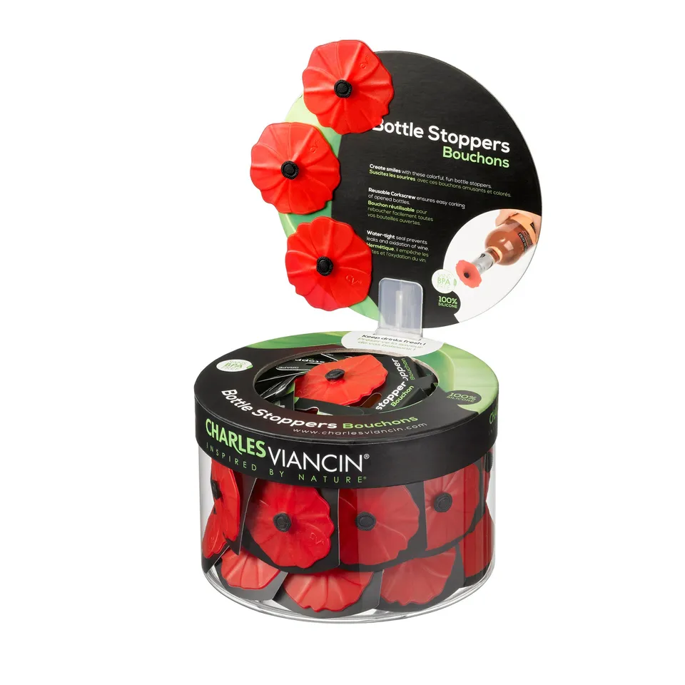 Charles Viancin Poppy bouchon bouteille vin rouge silicone