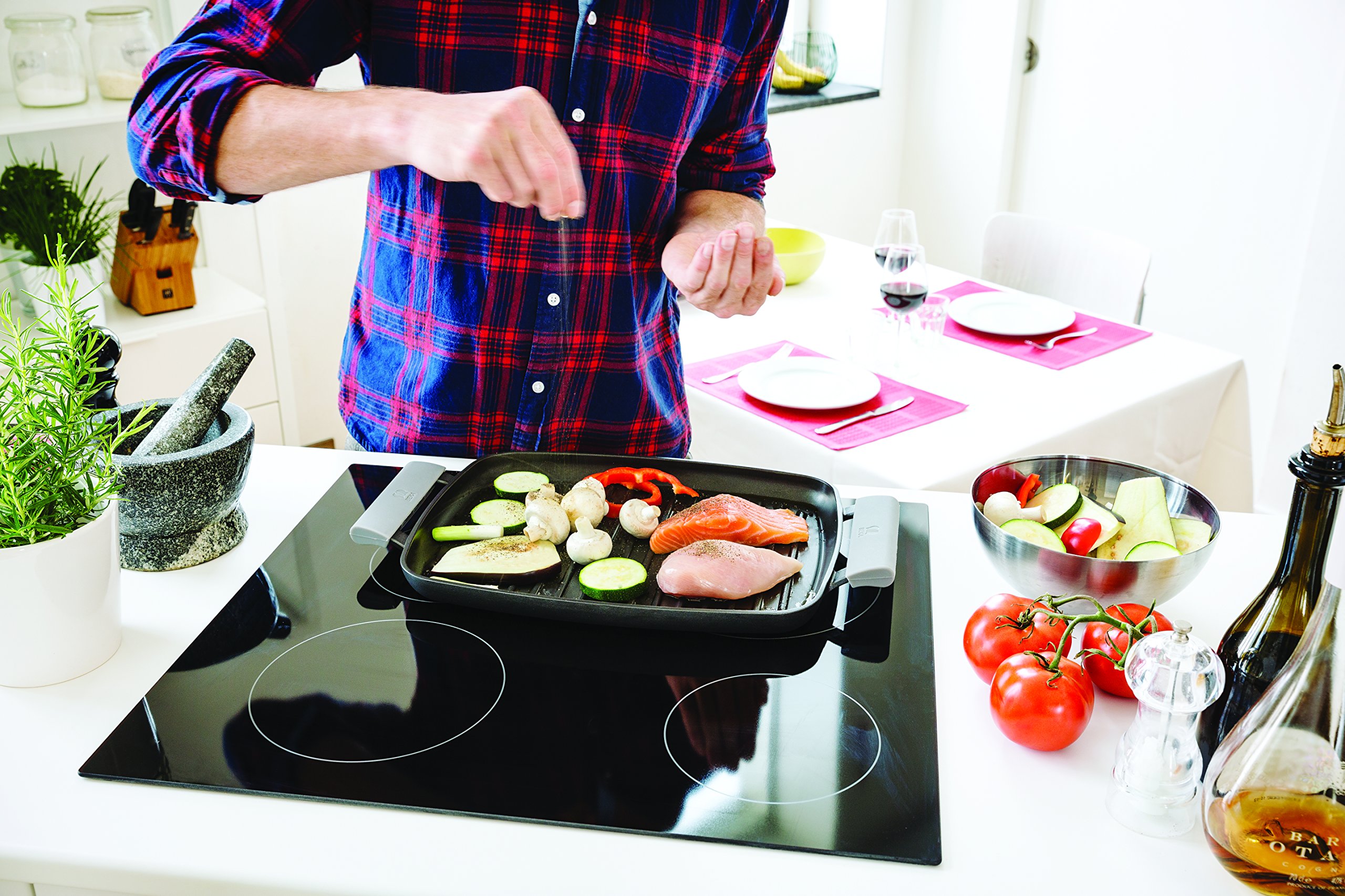 Beka 16304094 plaque grill nervurée fonte alu 47x29 cm