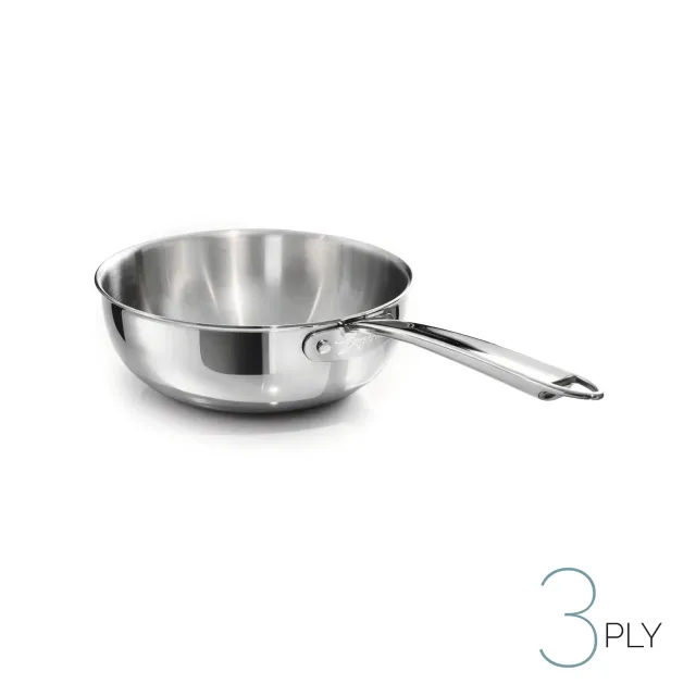 Agnelli Aluinox 3ply Poêle à Sauter Inox 1 Manche Induction