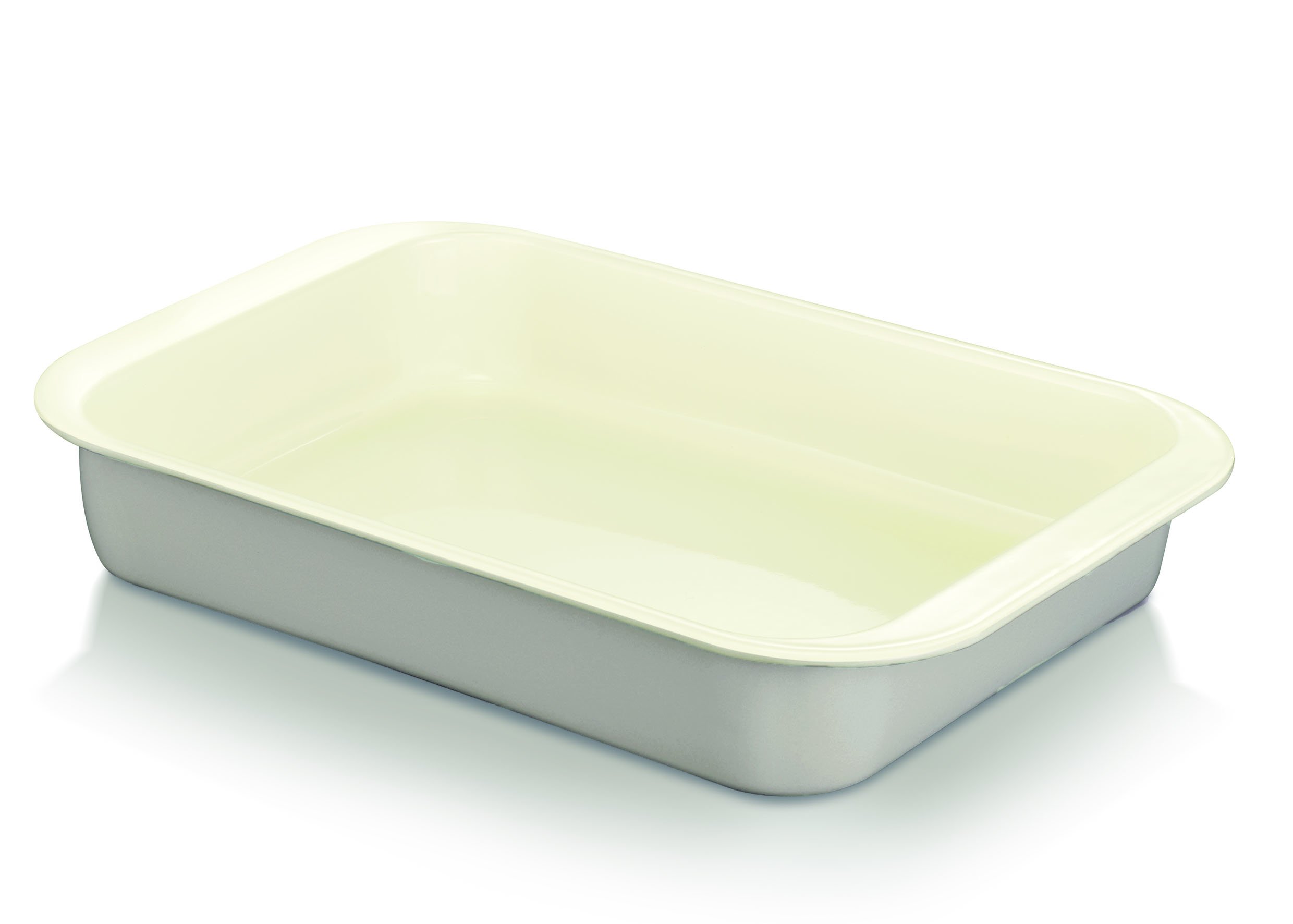 Beka plat à four émail 25x21 cm vert pastel gratin