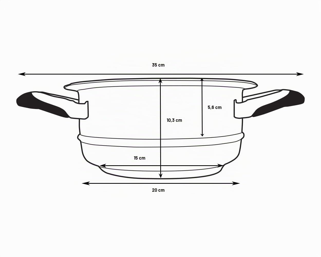 Ecovitam Cuiseur Vapeur Inox 20 cm 3,8 L Sans PFAS