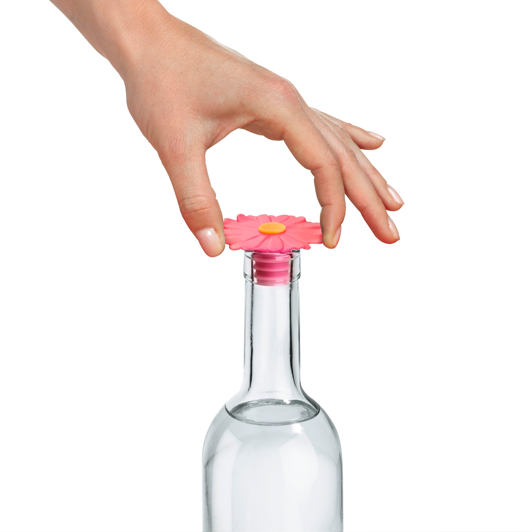 Charles Viancin Daisy bouchon vin silicone rose
