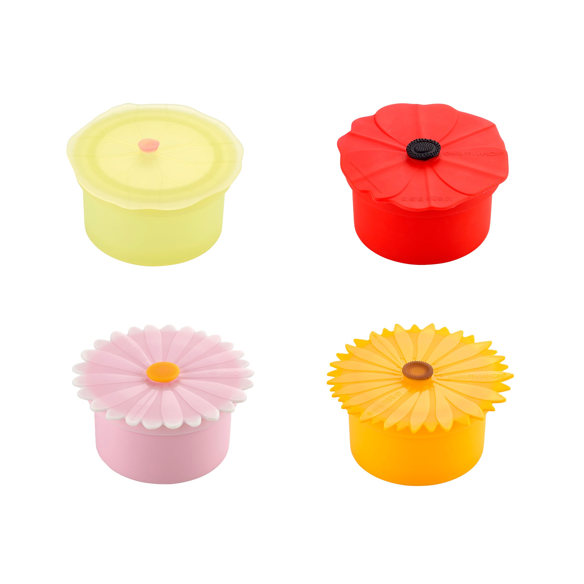 Charles Viancin Floral boîte silicone lot 4 fleurs 150 ml