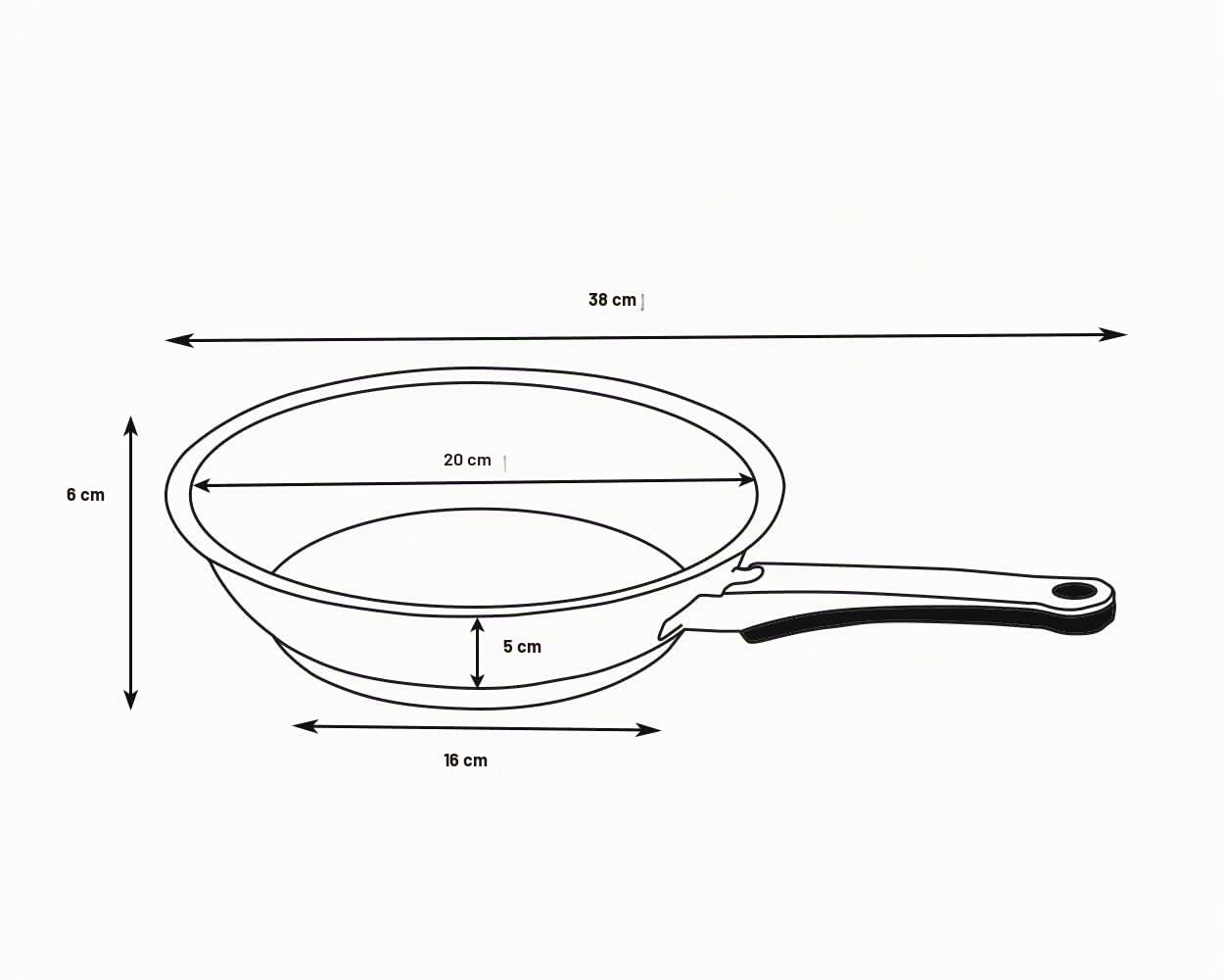 Ecovitam poêle inox 18/10 20 cm sans revêtement