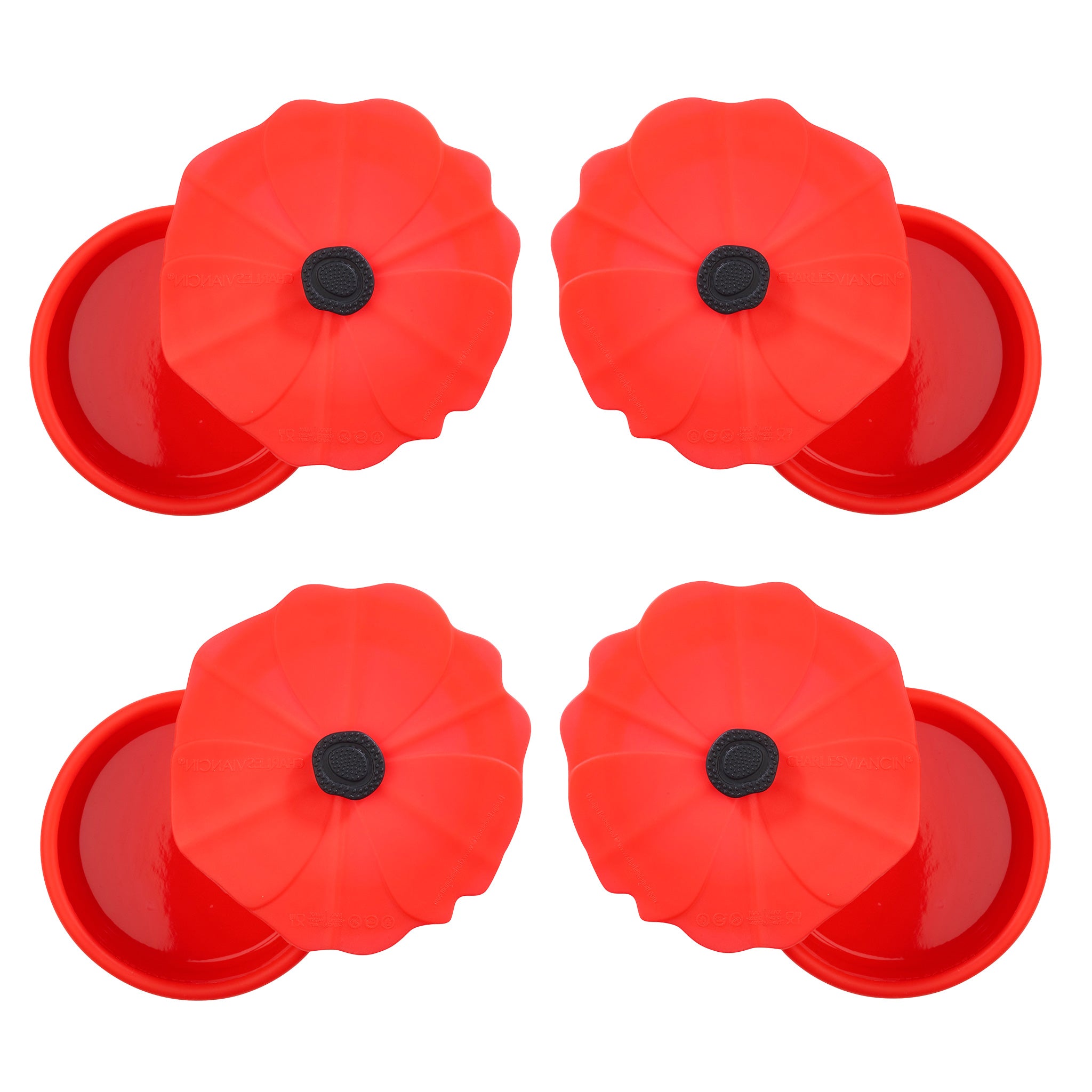 Charles Viancin Poppy boîtes silicone lot 4 petites 150 ml