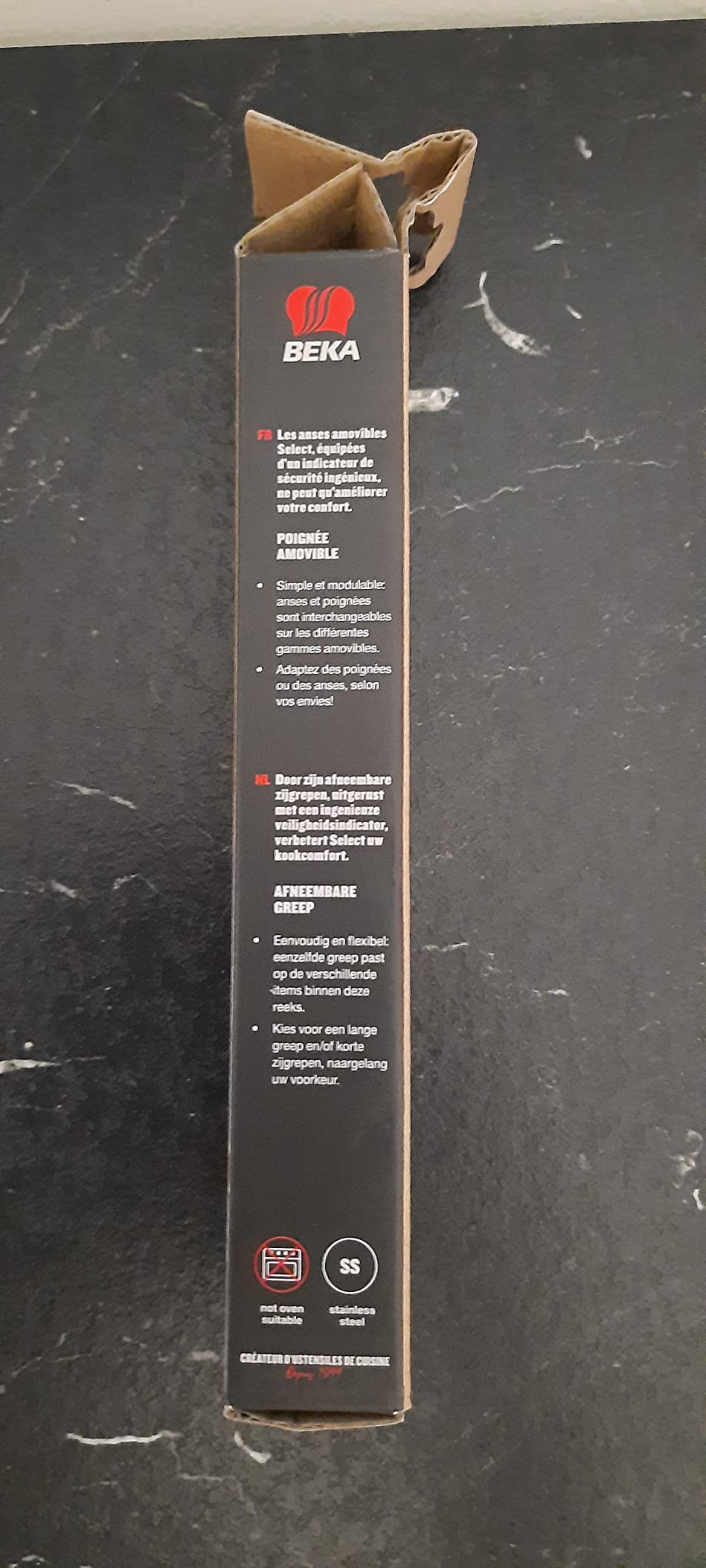 Beka Select poignée amovible inox grise