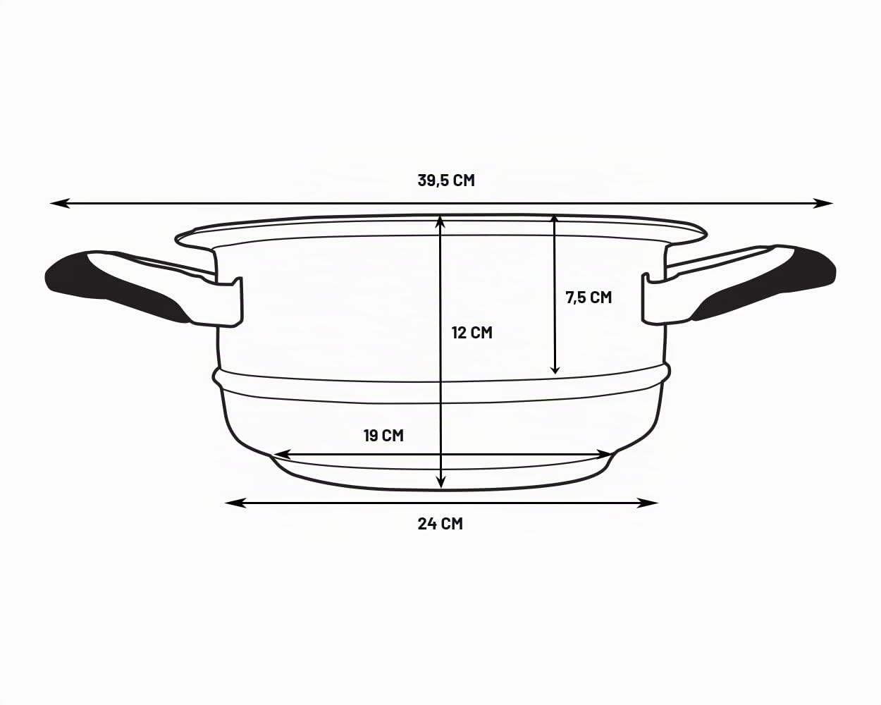 Ecovitam Insert Vapeur Inox 24 cm Faitout 18/10