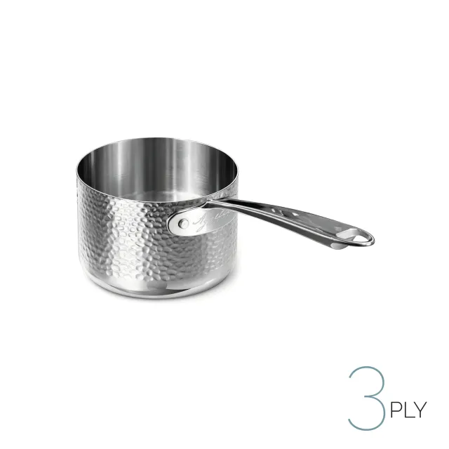 Agnelli Aluinox 3ply casserole martelée 1 manche induction