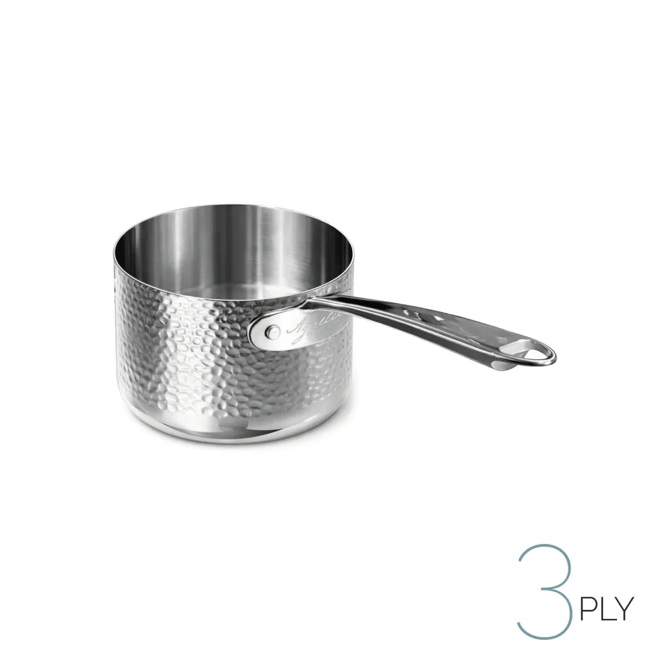 Agnelli Aluinox 3ply casserole martelée 1 manche induction