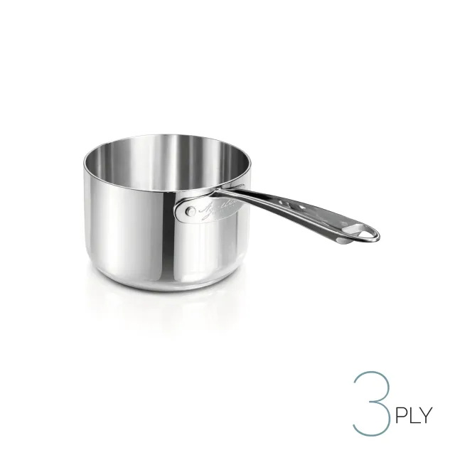 Agnelli Aluinox 3ply poli casserole haute sans revêtement