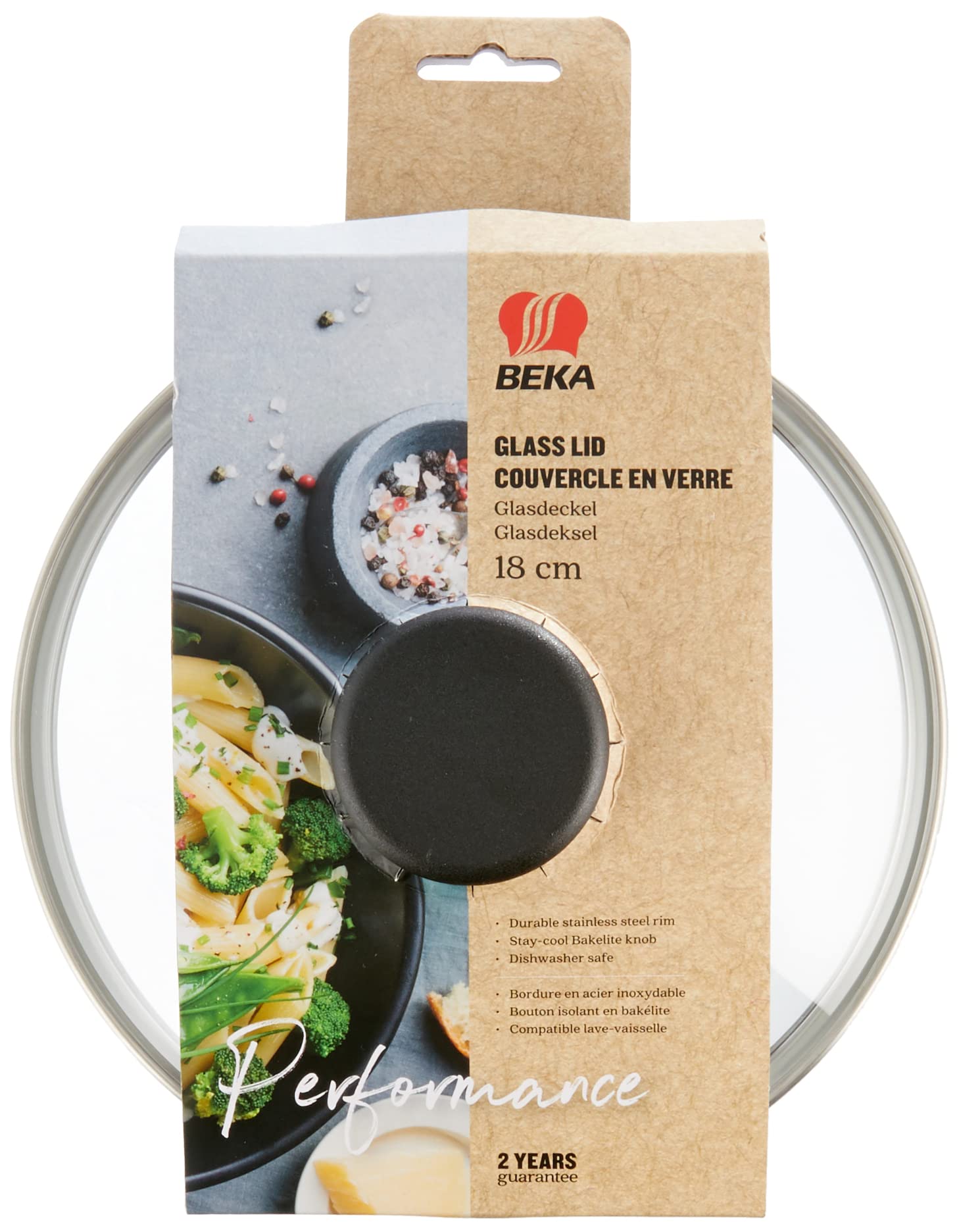 Beka Performance 12209194 Couvercle verre 18 cm noir