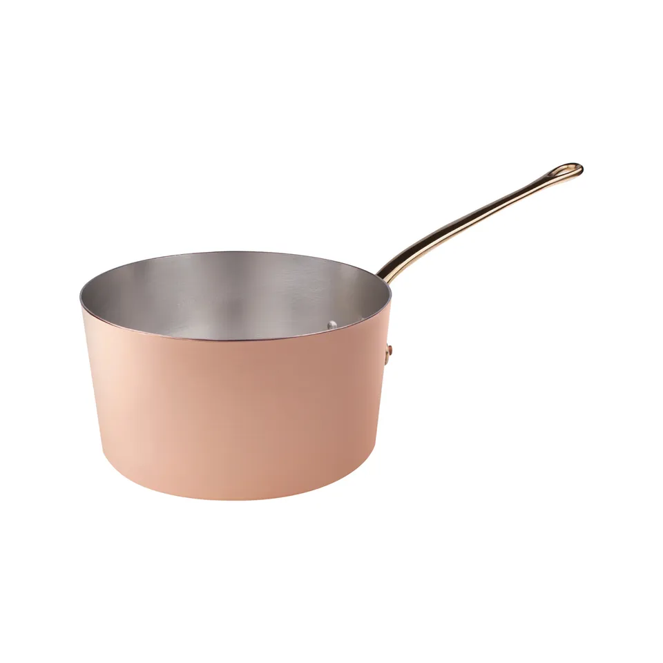 Agnelli Rame Liscio casserole haute cuivre lisse 2mm 1 manche