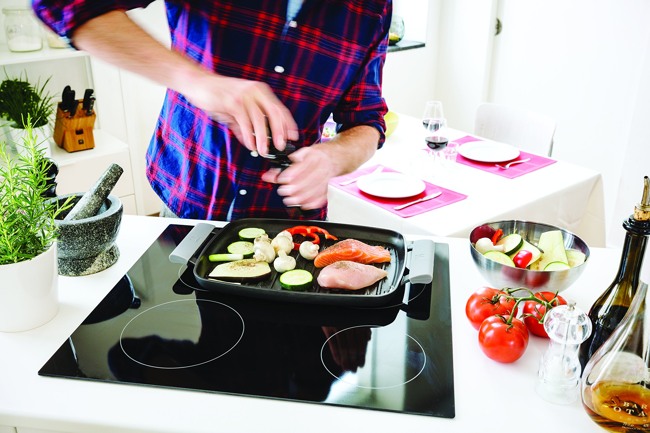 Beka 16304094 plaque grill nervurée fonte alu 47x29 cm
