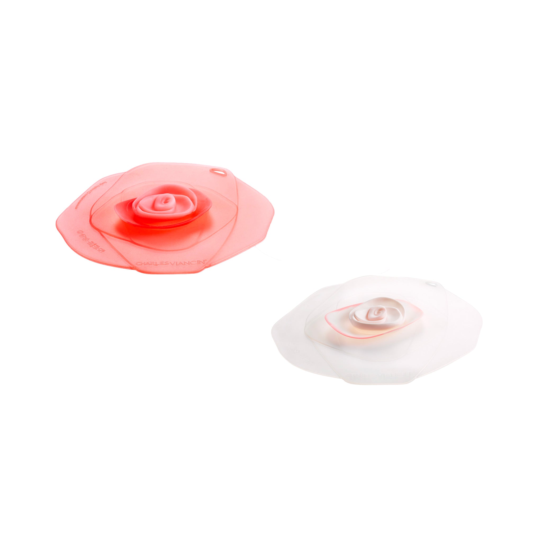 Charles Viancin Rose lot 2 couvre-verres silicone rose