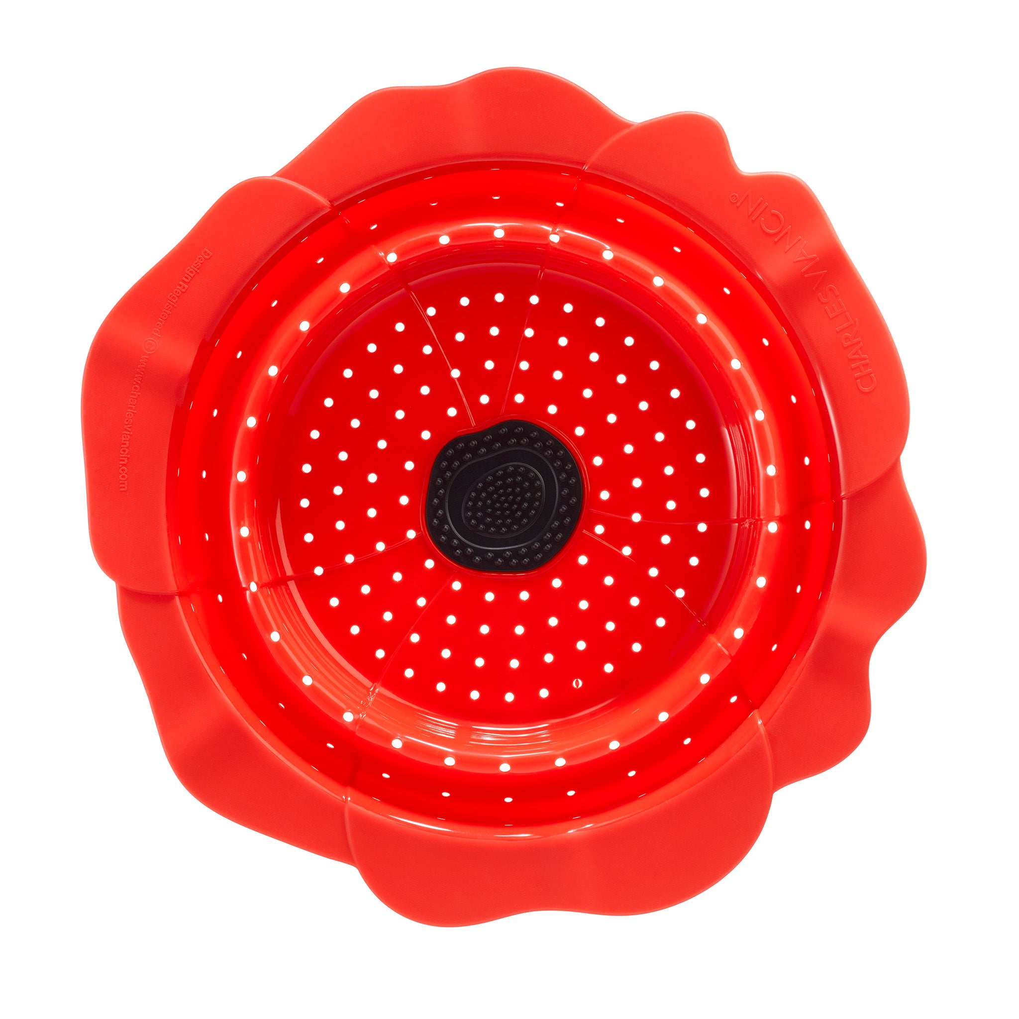 Charles Viancin Poppy passoire silicone pliable 28 cm rouge