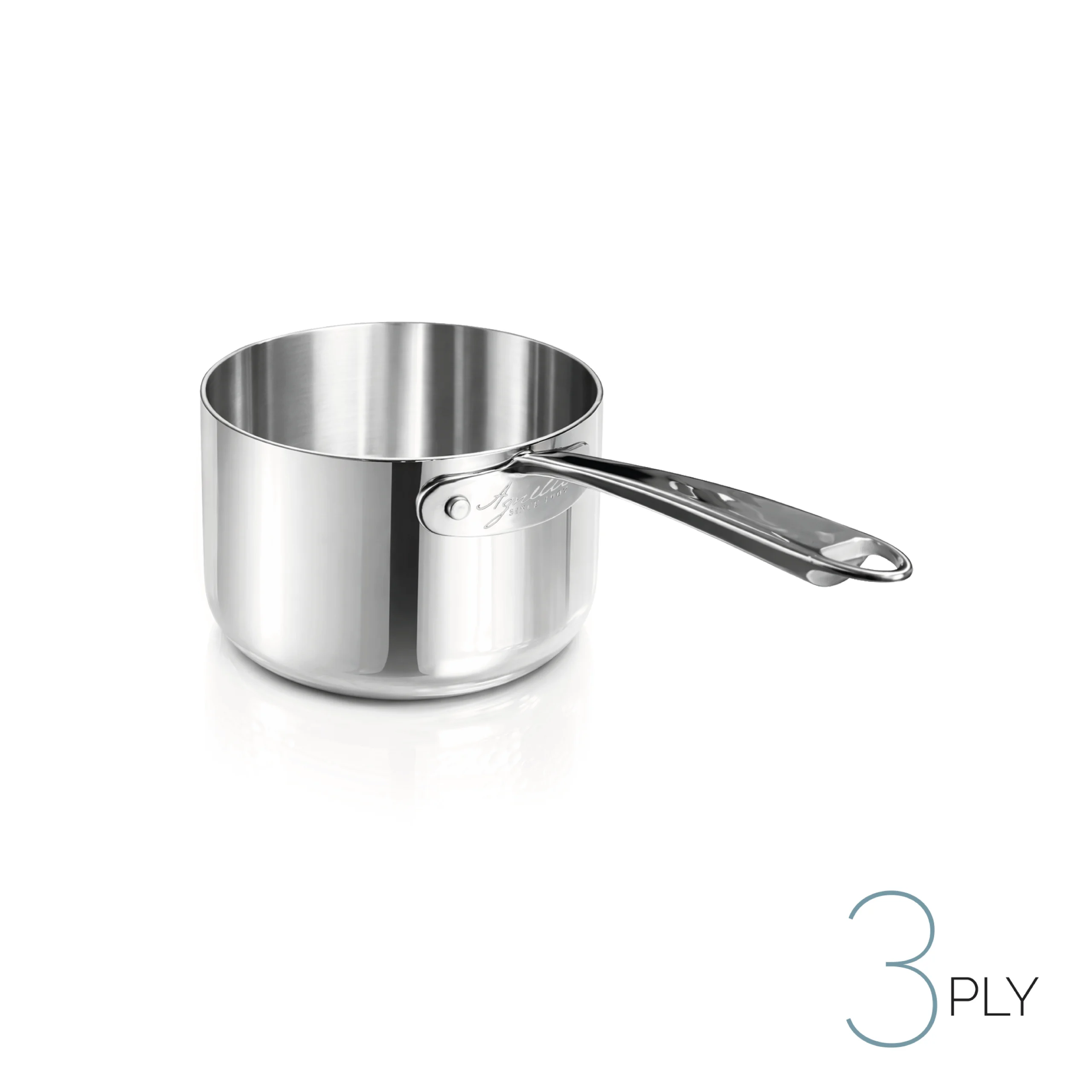 Agnelli Aluinox 3ply poli casserole haute sans revêtement