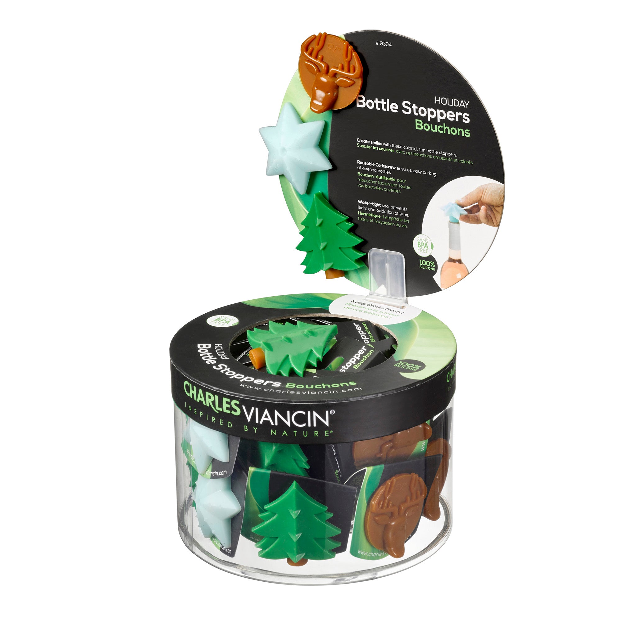 Charles Viancin Holiday bouchon bouteille silicone Noël