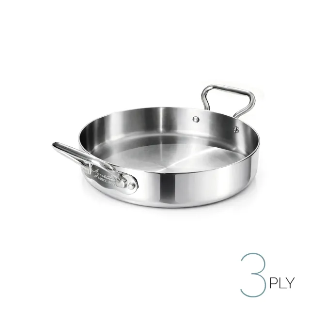 Agnelli Aluinox 3ply Faitout inox 2 anses induction