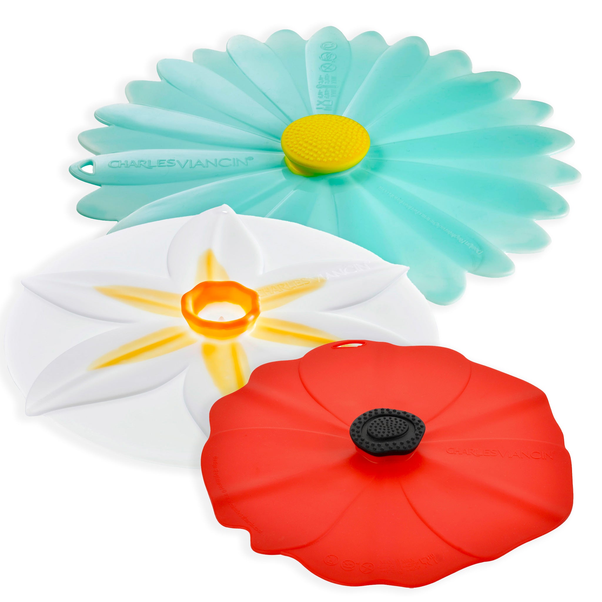 Charles Viancin Lid Bundles Abundant Blossoms couvercles silicone lot 3