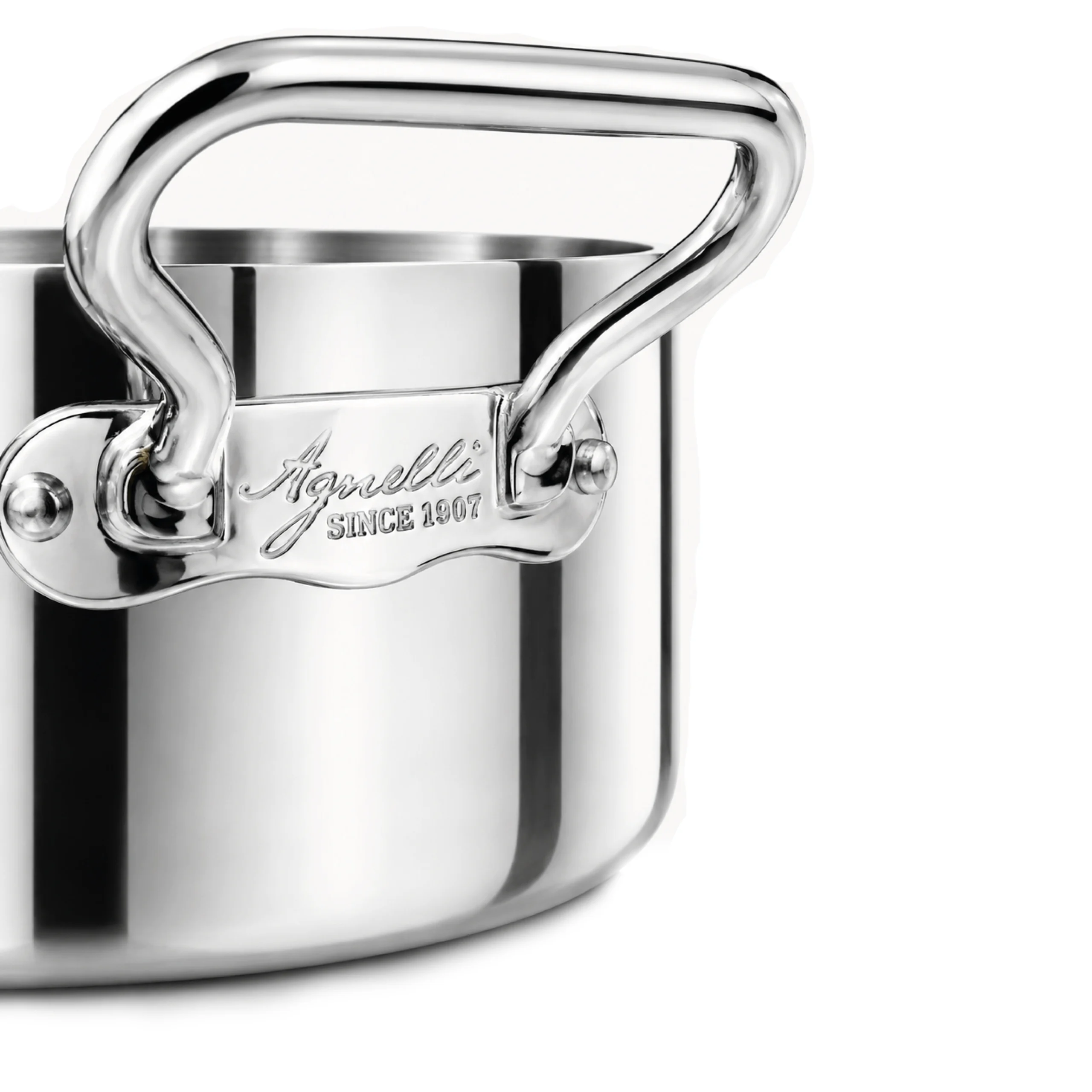 Agnelli Aluinox 3ply faitout bas inox poli 2 poignées induction