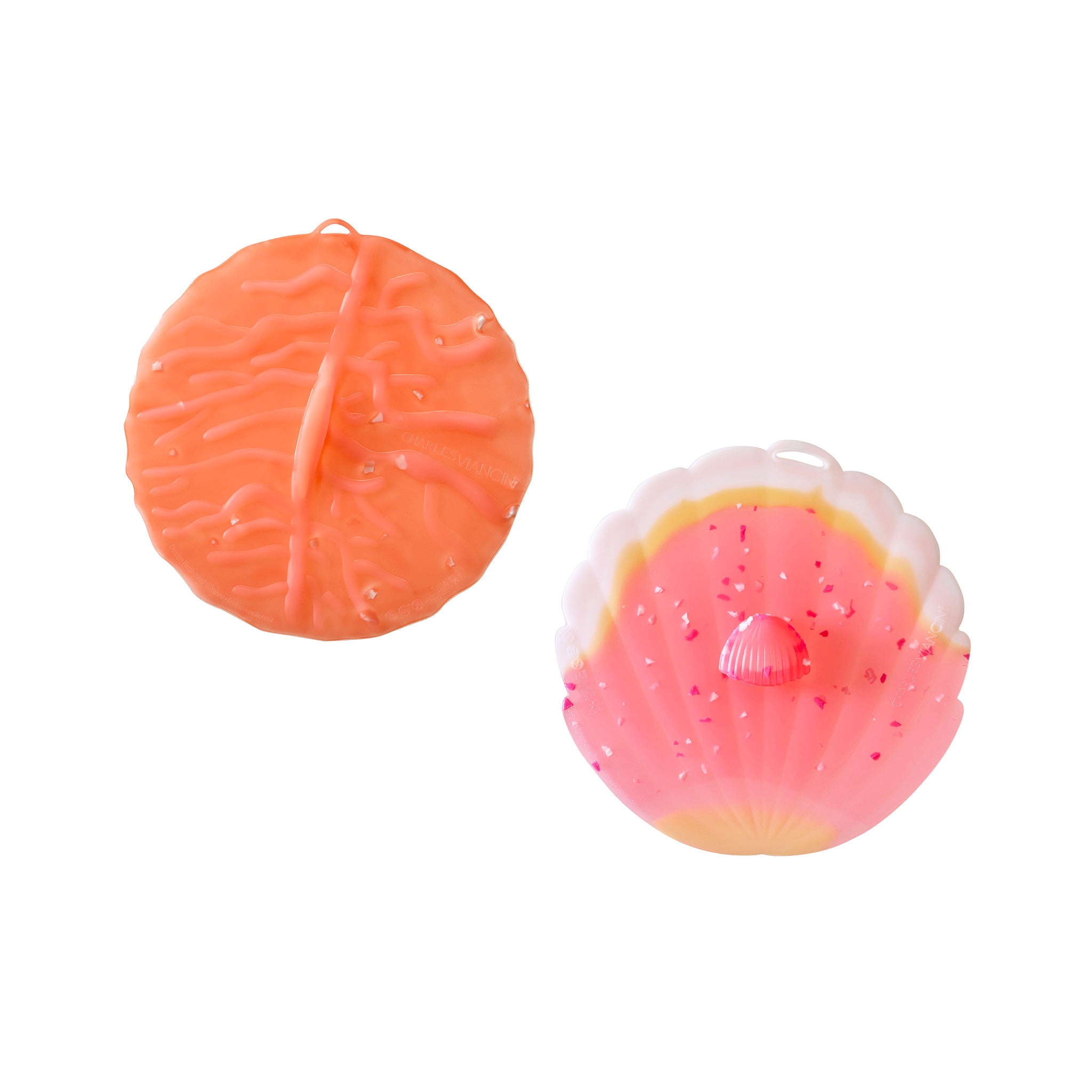Charles Viancin Coral couvre-verre silicone lot de 2