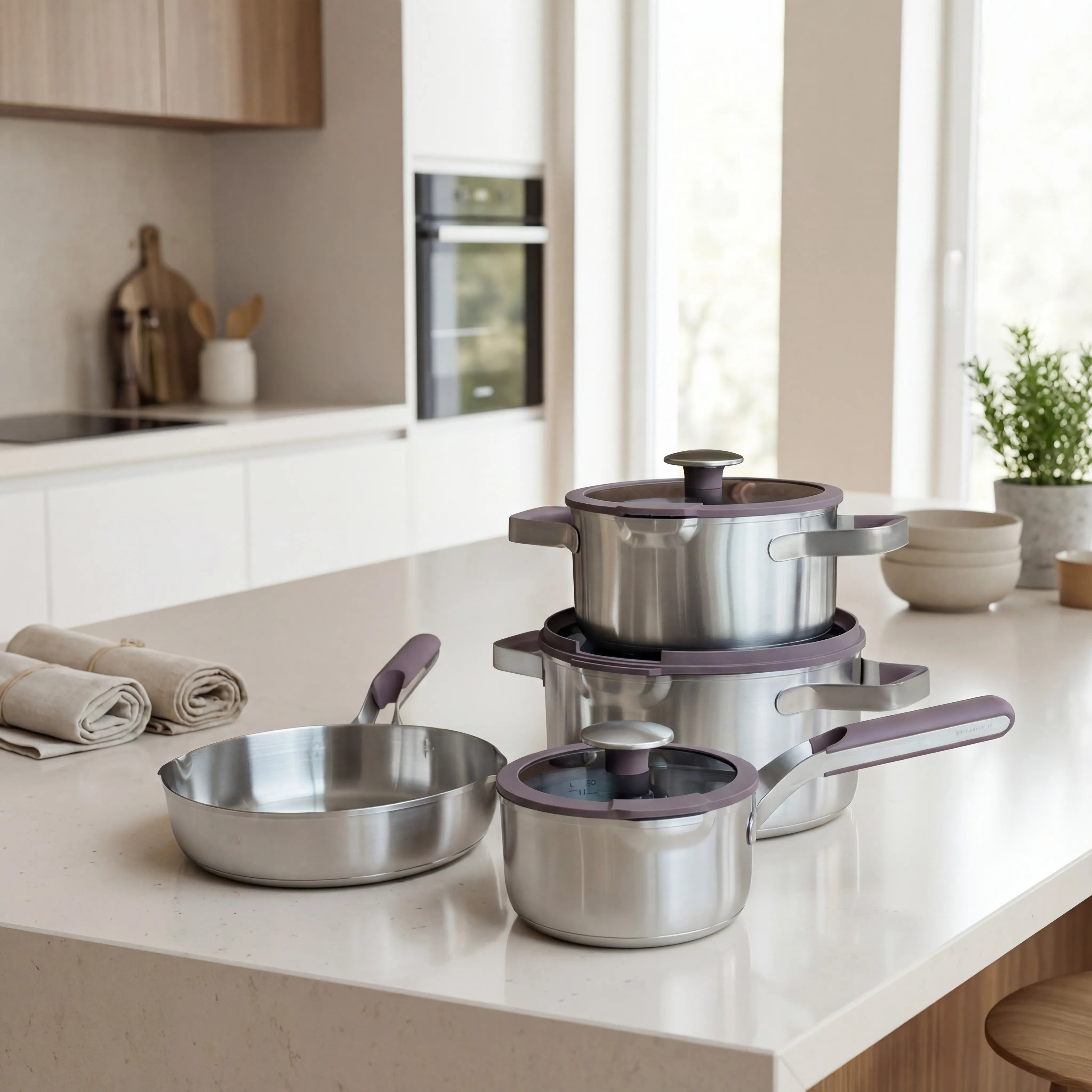 Berghoff Elements Batterie 7 pièces inox induction