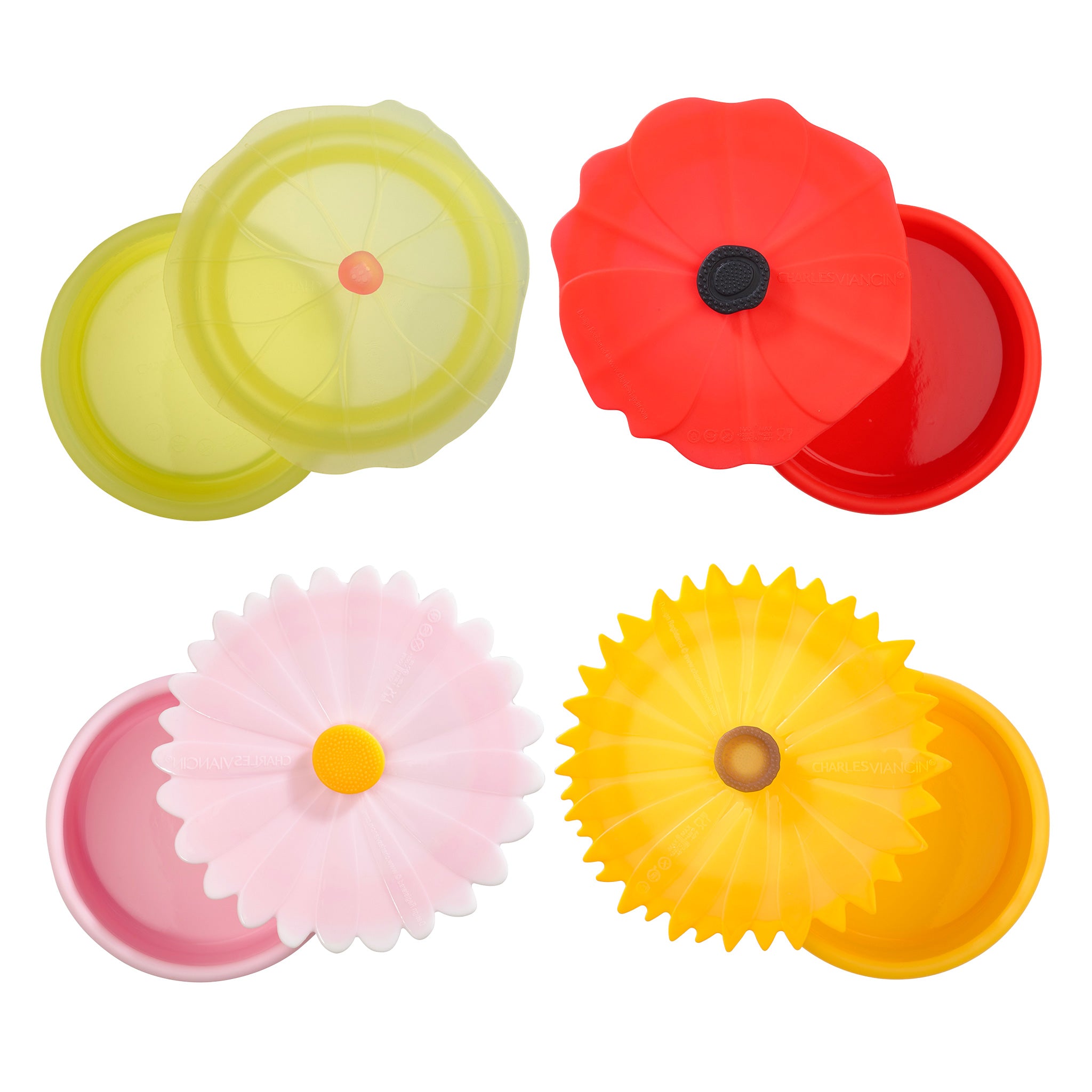Charles Viancin Floral boîte silicone lot 4 fleurs 150 ml