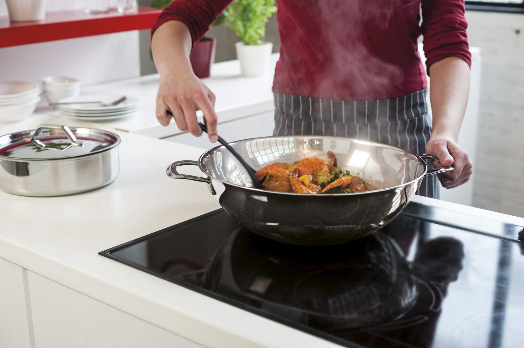 Bekaline Tri Lux 13410344 Wok 34 cm inox triply