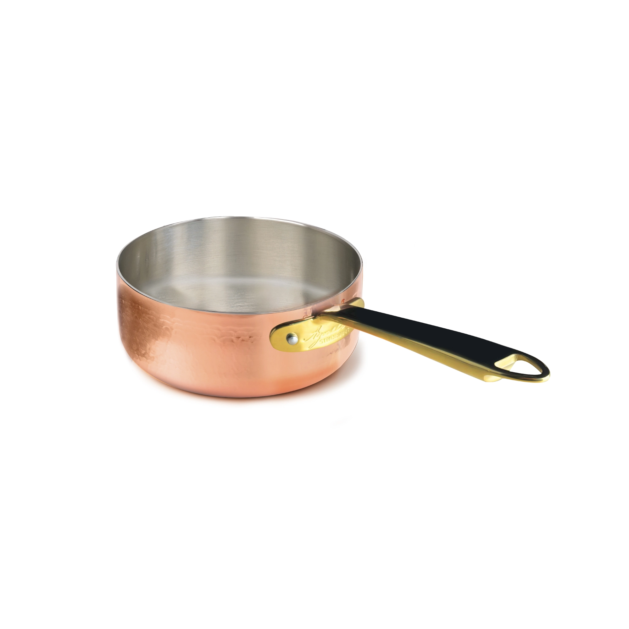 Agnelli Rame martellato sauteuse cuivre étamée 1 manche