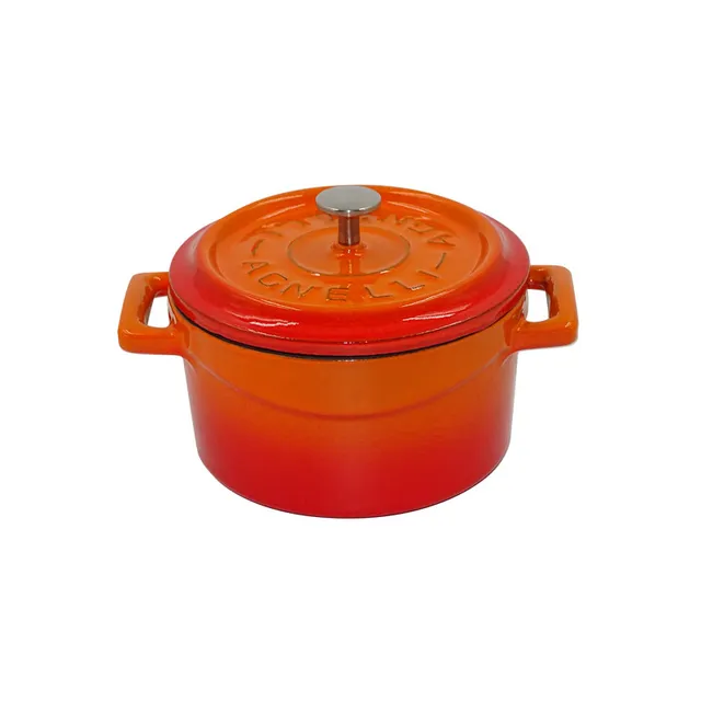 Agnelli Slowcook Ghisa cocotte ronde fonte 2 poignées cuisson lente