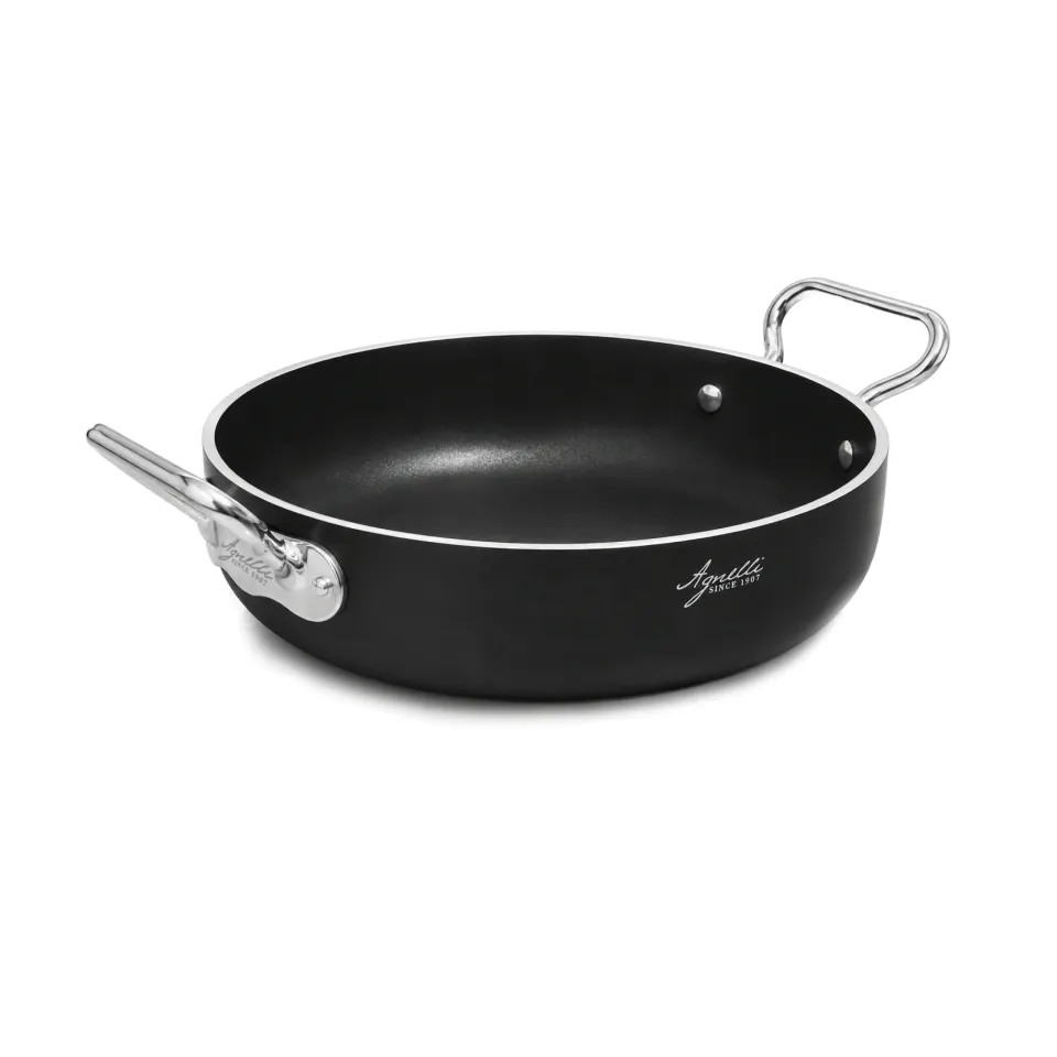 Agnelli Al-Black faitout bas antiadhésif induction 5mm 2 anses