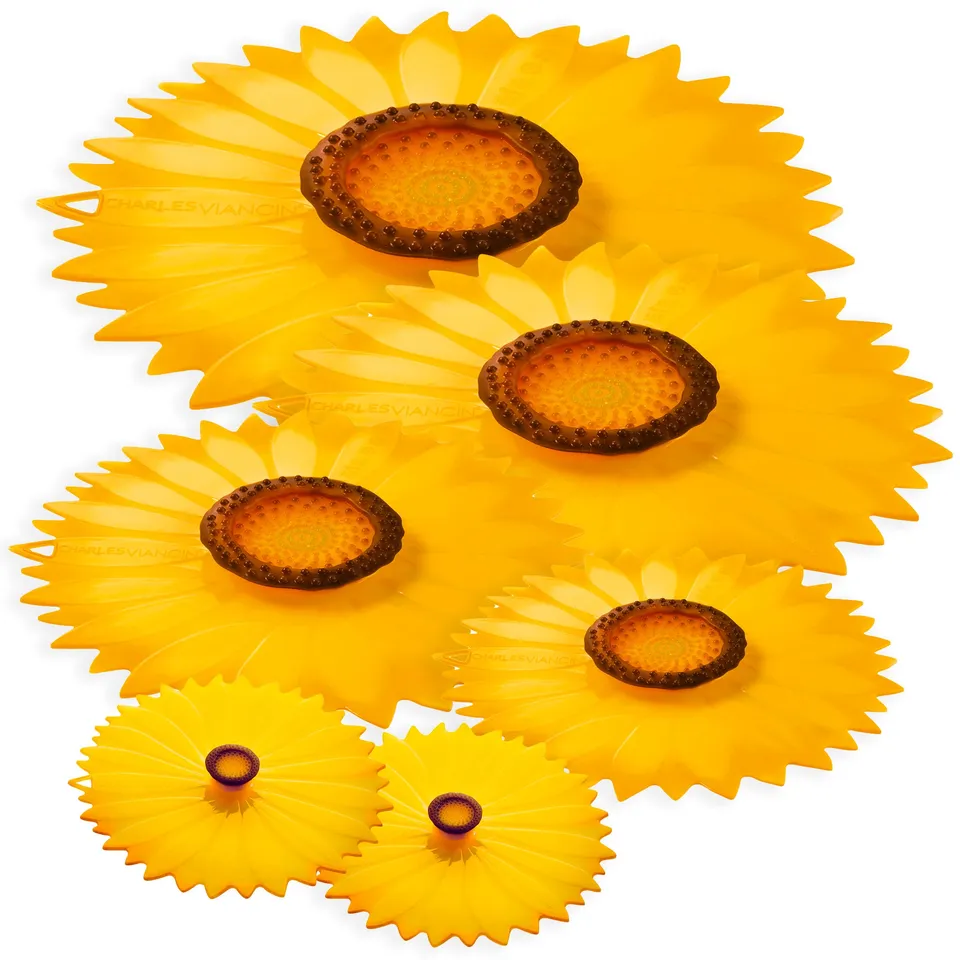 Charles Viancin Sunflower lot 6 couvercles silicone réutilisables