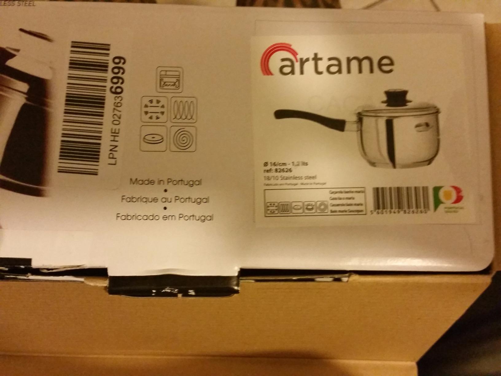 Artame bain-marie casserole inox 16 cm avec couvercle