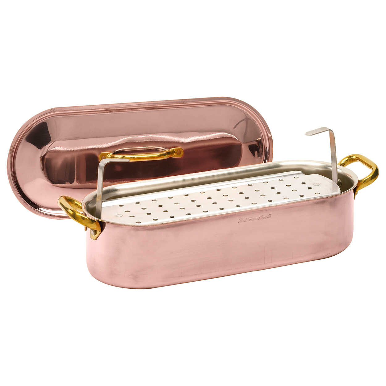 Agnelli Rame liscio poissonnière cuivre 2 mm avec grille