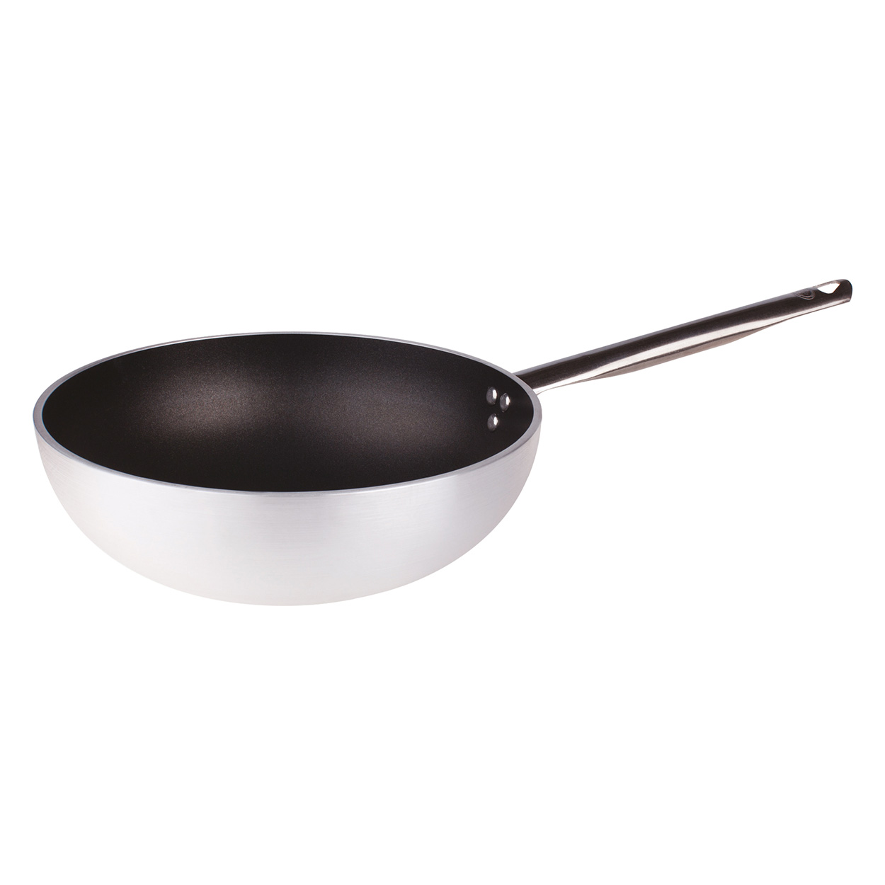 Agnelli Alu antiadhérent 5mm wok fond plat 1 manche