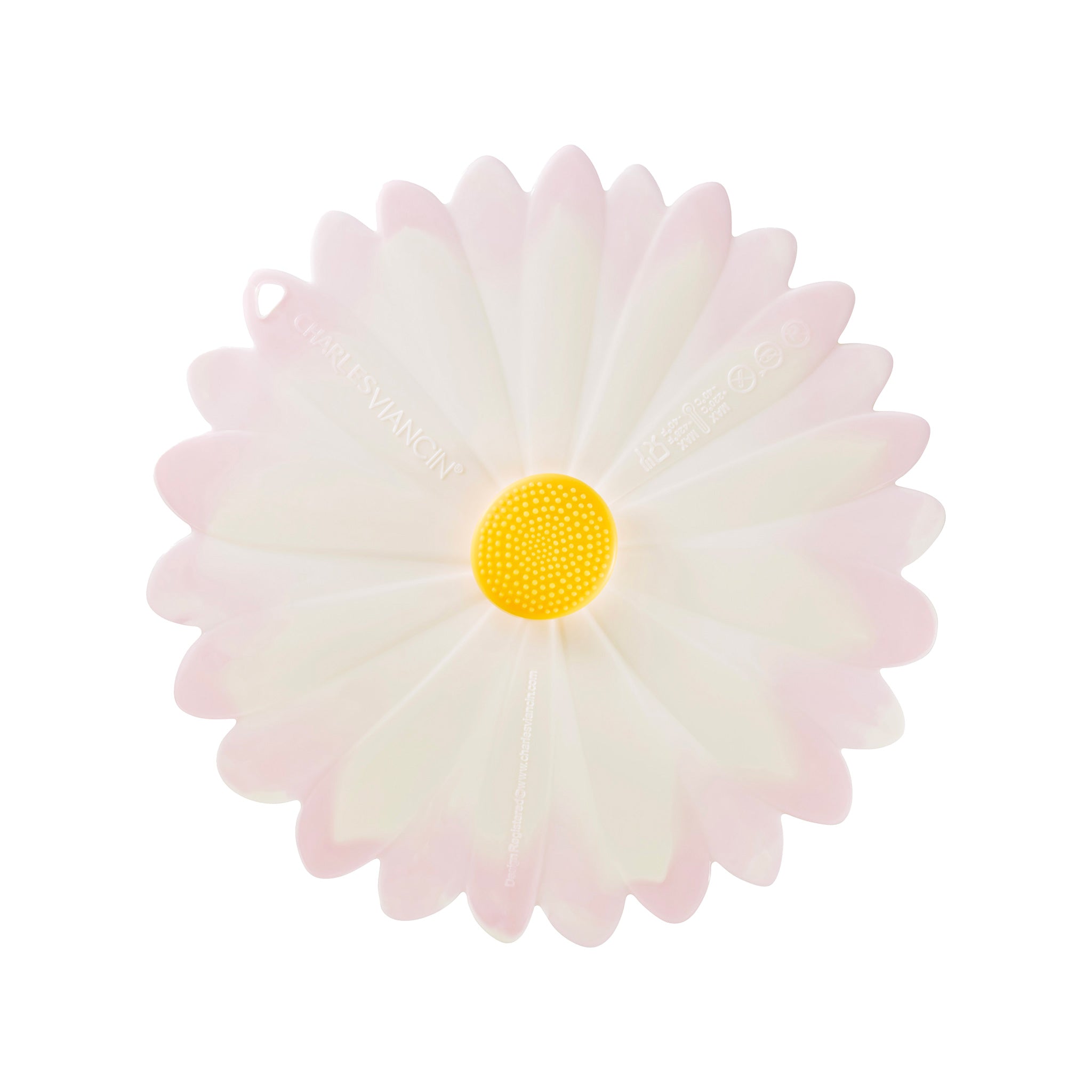 Charles Viancin Daisy Couvercle Silicone 9" Blanc Rose 23cm