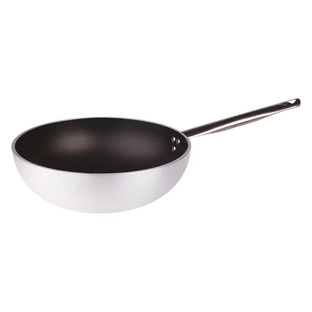 Agnelli Alu antiadhérent 5mm wok fond plat 1 manche