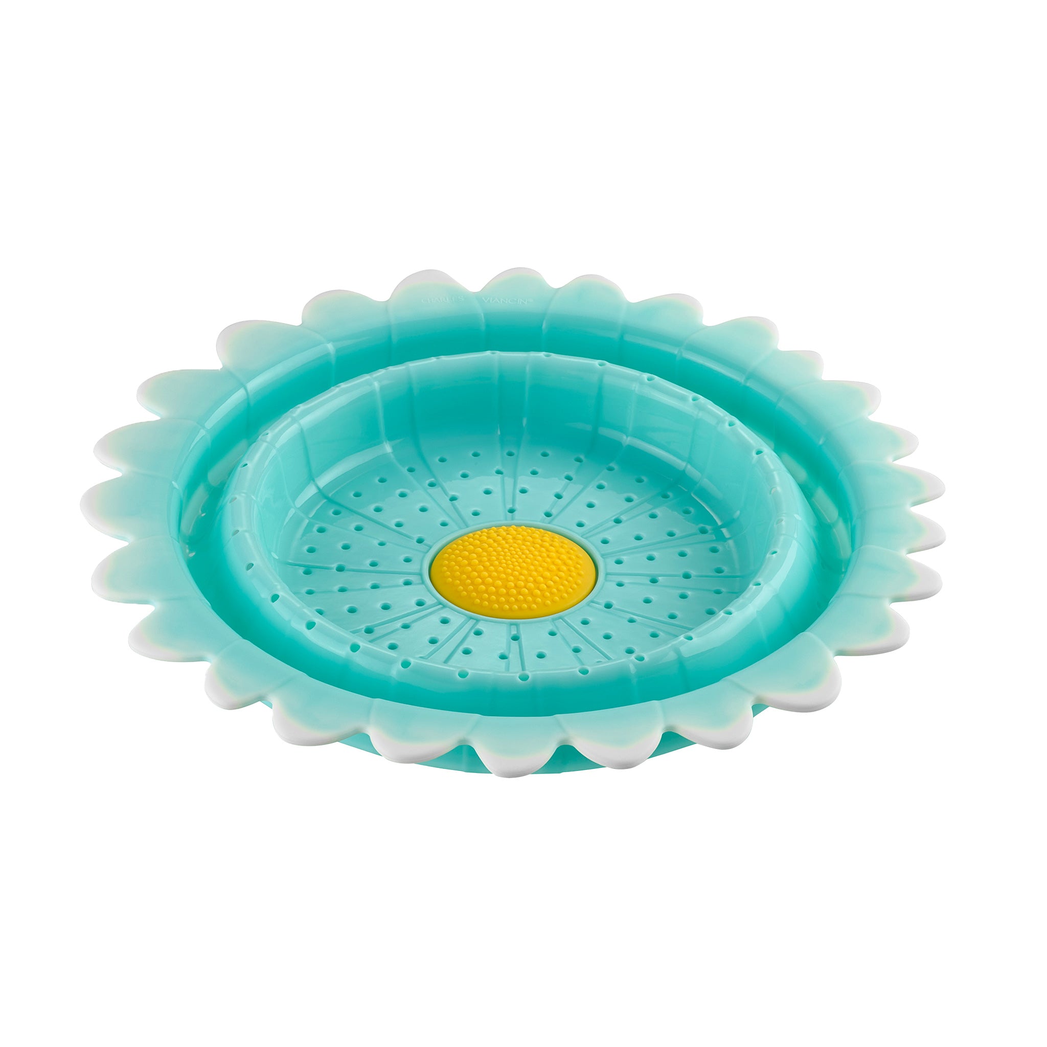 Charles Viancin Daisy passoire silicone pliable aqua 28 cm