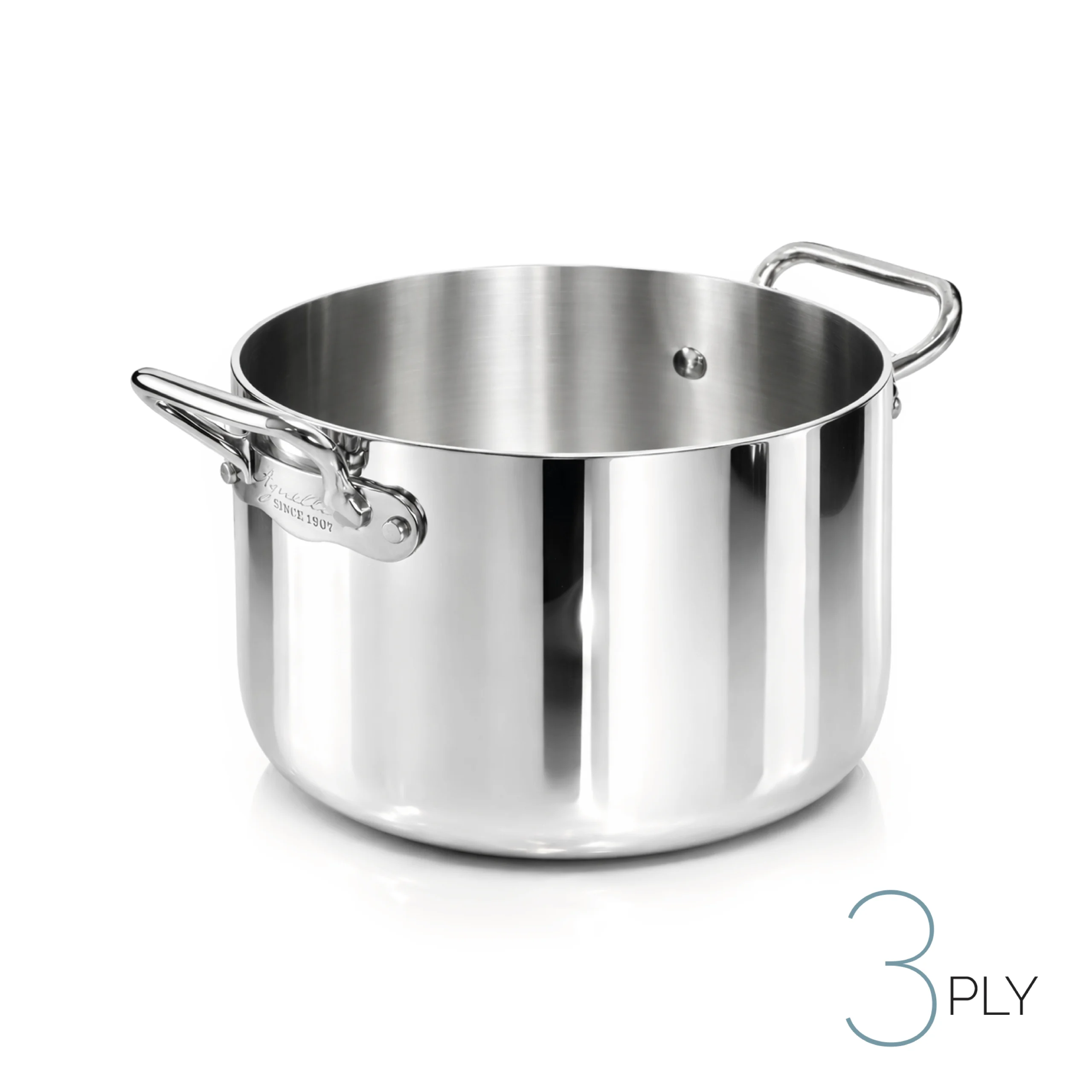 Agnelli Aluinox 3ply Lucido faitout 2 poignées inox induction